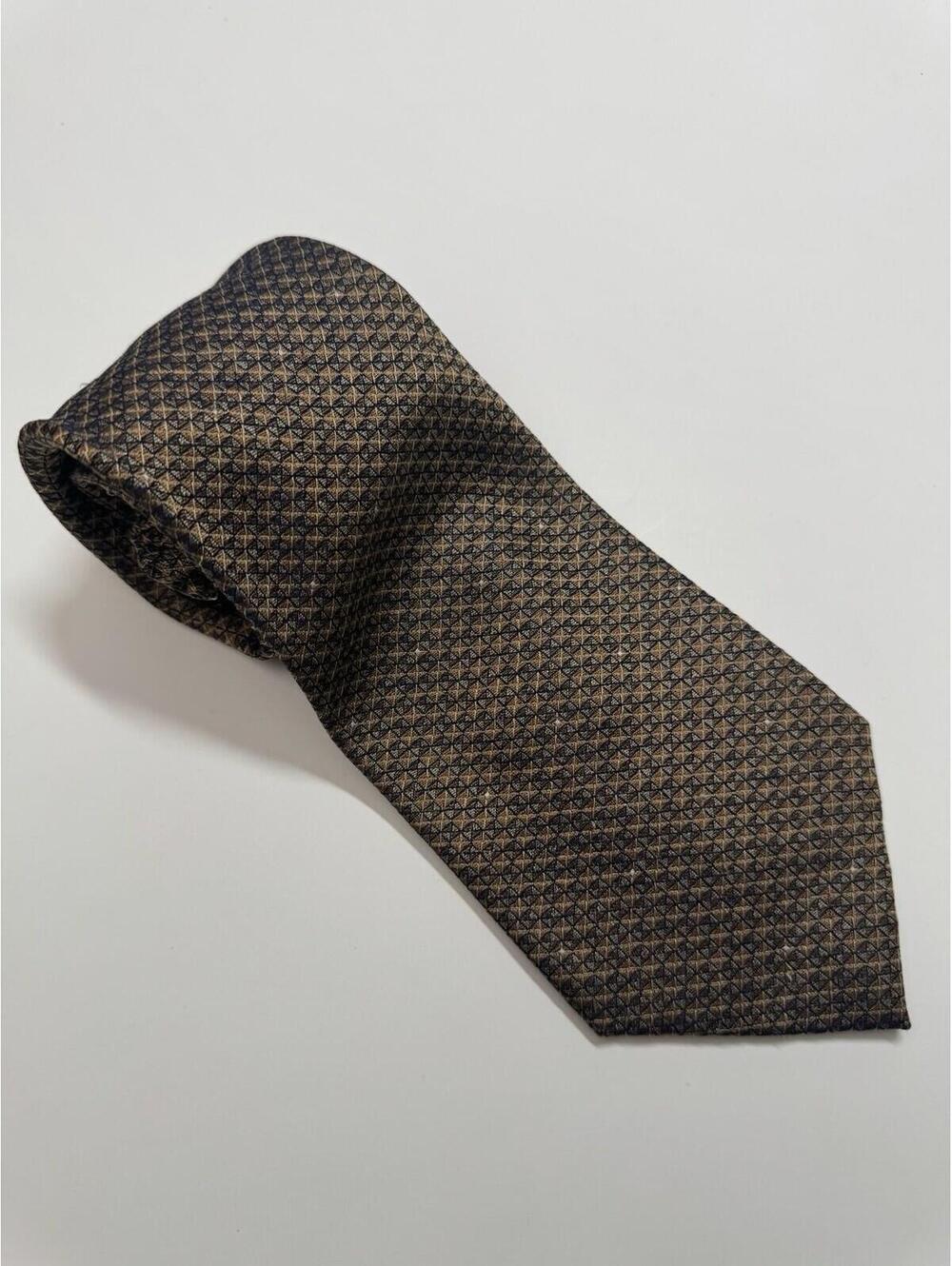 Kenneth Cole 100% Silk Wide Tie In Gold &‎ Black